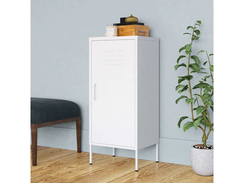  Armoire de rangement, rangement bureau blanc 42,5x35x101,5 cm acier shl4242  - Conforama B
