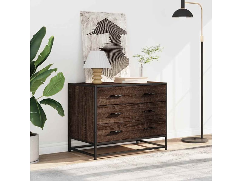  Commode chambre adulte, armoire à tiroirs chêne marron 70x41x56 cm bois d'ingénierie  - Conforama C