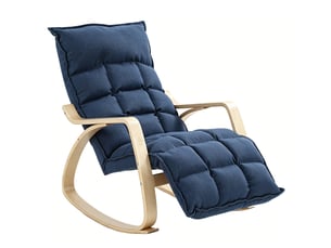 Fauteuil à bascule, fauteuil à bascule avec dossier haut, bleu foncé