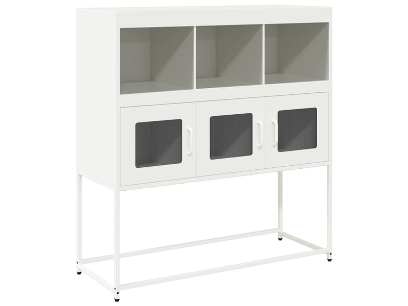  Buffet - bahut - meuble de rangement blanc 100,5x39x107 cm acier laminé à froid  - Conforama A