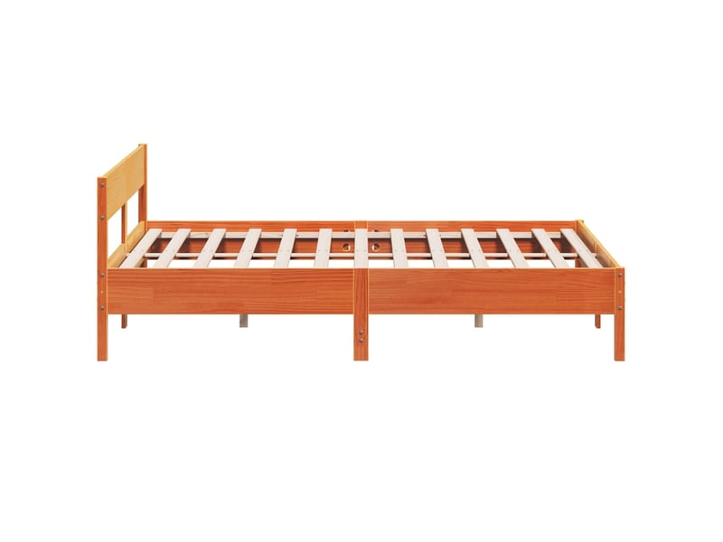  Lit double- lit adulte -  cadre de lit sans matelas  marron 180x200cm bois pin massif  - Conforama D