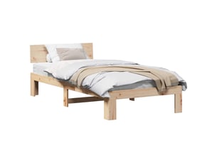 Lit simple 90x190 cm coloris marron