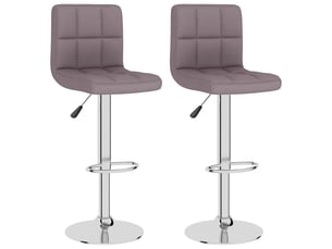Lot de 2 tabouret de bar, chaise de bar taupe tissu shl87219