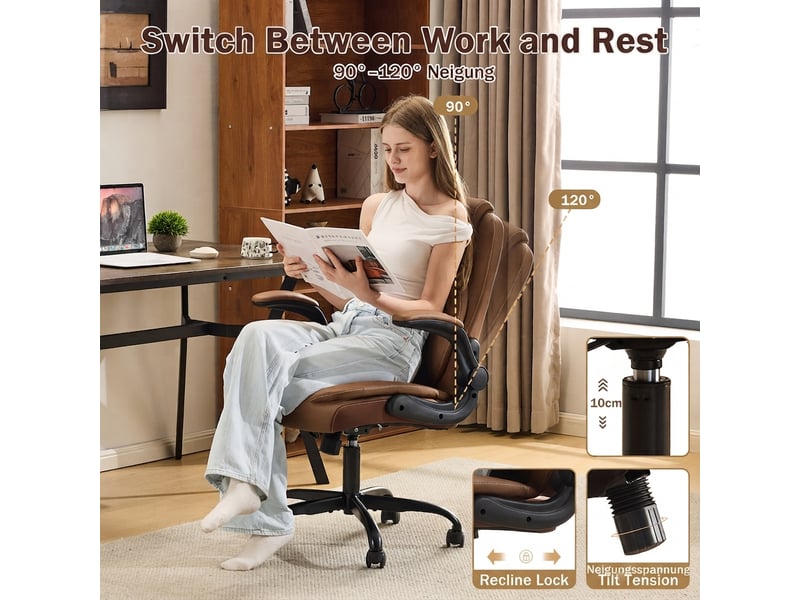  Chaise de bureau, 64x64x102 cm, roulettes, hauteur réglable, bicolore, poids 13,5 kg cao-W5589P514164-conf-NEW - Conforama W