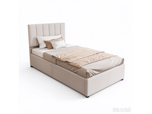Lit coffre 90x200 cm SANS MARQUE coloris beige