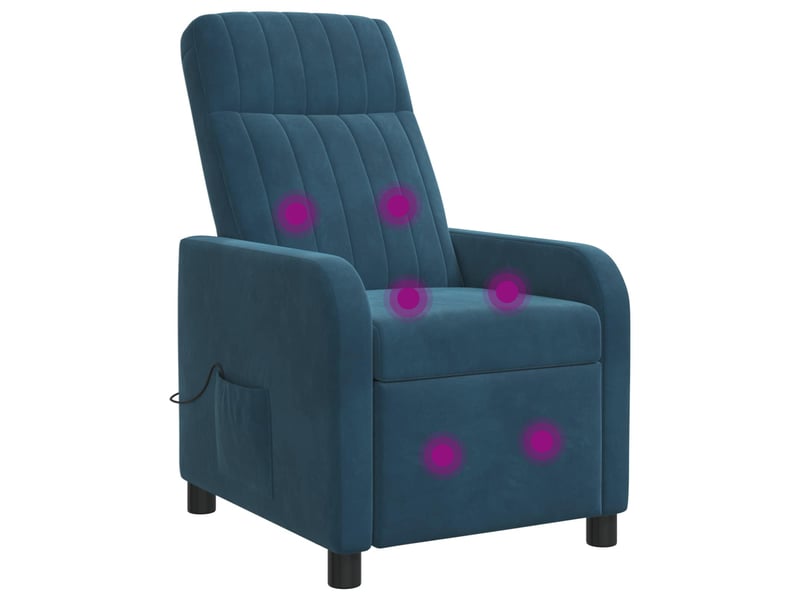  Vidaxl fauteuil de massage inclinable bleu velours (v)  - Conforama A
