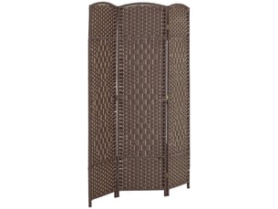 Paravent intérieur en bois 3 panneaux séparateur de pièce pliable pour salon chambre marron 135 x 180 cm