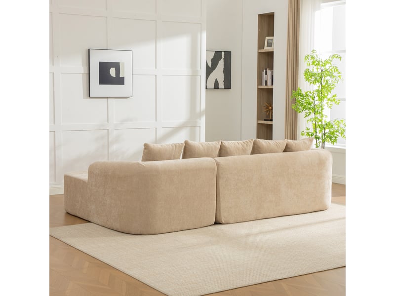  Canapé modulaire en chenille avec méridienne 3 places - sans montage et base antidérapante  - Conforama W