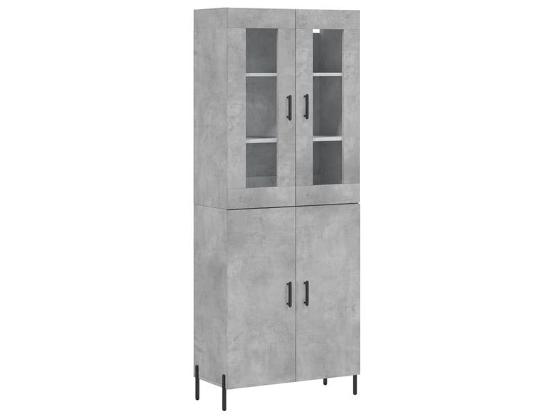  Buffet haut - bahut - meuble de rangement gris béton 69,5x34x180 cm bois d'ingénierie  - Conforama A