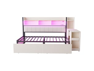Lit avec rangement 90x200 cm MAISONORA   coloris blanc