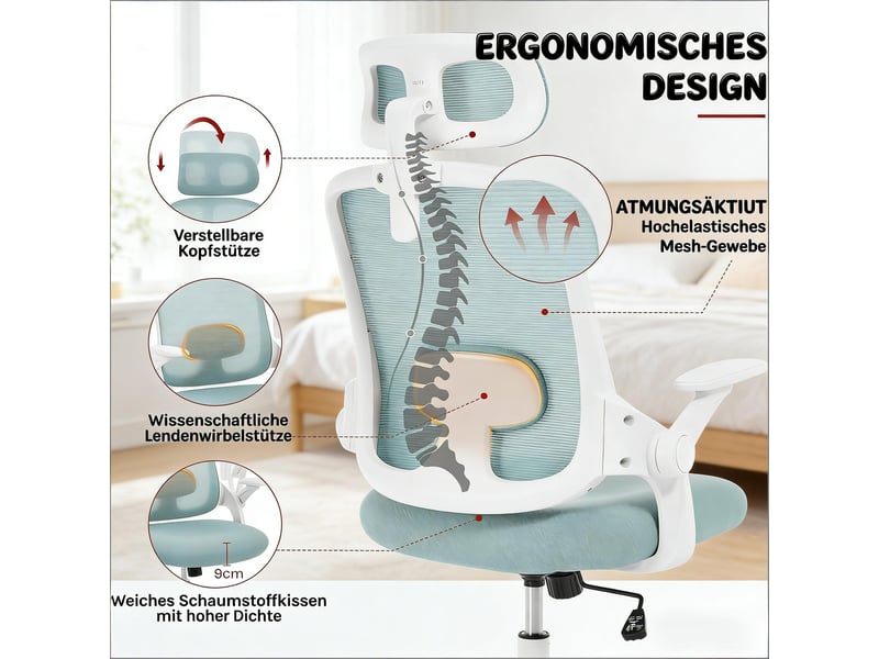 Chaise de conférence haut dossier, fauteuil de bureau ergonomique informatique moderne - Conforama D