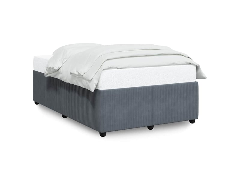  Lit double- lit adulte -  cadre de lit sans matelas gris foncé 120x200 cm velours  - Conforama A