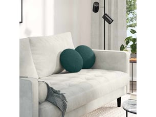 Lot de 2 coussins de siège, coussins décoratifs tissu vert foncé ø30 x 13 cm cf59873
