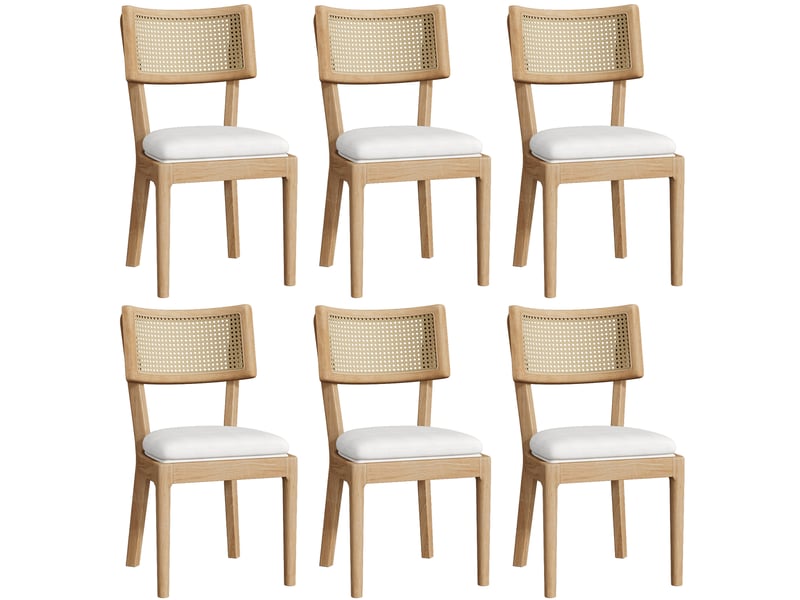  Lot de 6 chaises en bois massif coloris bois clair chaise bois clair - Conforama A