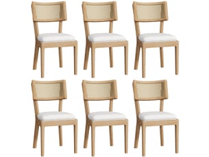 Lot de 6 chaises en bois massif coloris bois clair
