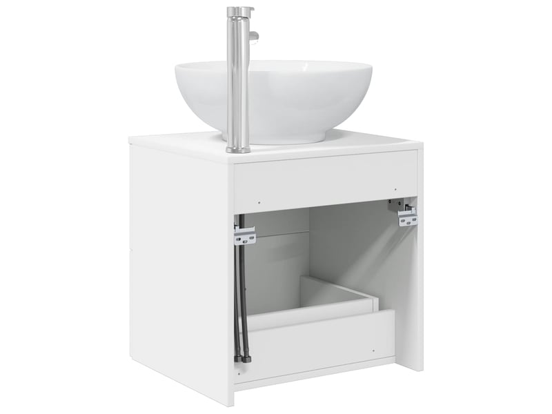  Vanité de lavabo mural, meuble de rangement blanc 49.5x44.5x66.5 cm  - Conforama E
