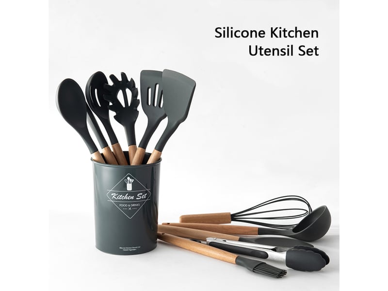  Ensemble de 11 ustensiles de cuisine en silicone avec boîte de rangement, résistants à la chaleur  - Conforama E