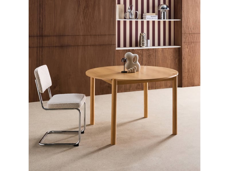 Table à manger ronde bois d'hévéa 4 places naturel - clémence - Conforama C