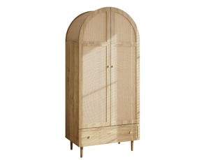 Armoire 79x50x175 cm avec tiroirs et portes revêtues mdf chêne