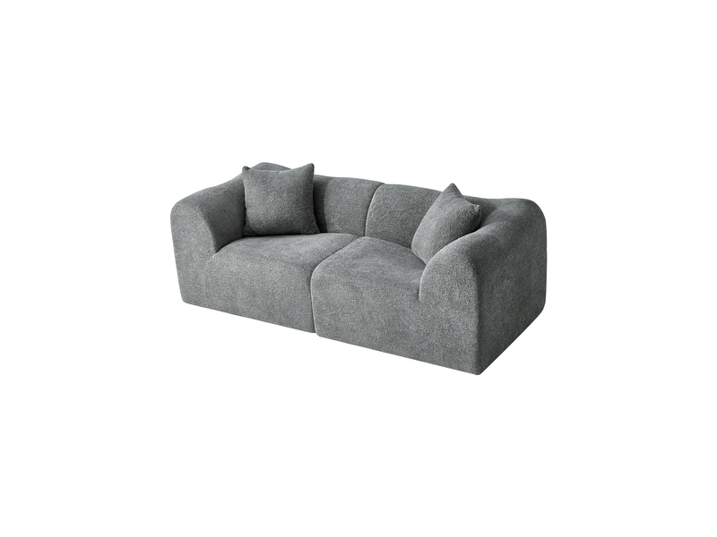  Canapé droit 2 places en velours gris W3960S00016 - Conforama A