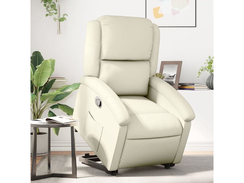 Fauteuil inclinable salon, fauteuil relax crème similicuir shl96866 - Conforama B