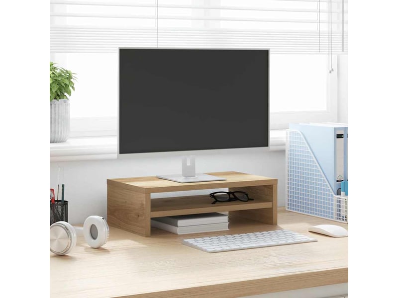  Support de moniteur, écran pc bureau chêne artisanal 42x24x13 cm bois ingénierie  - Conforama B