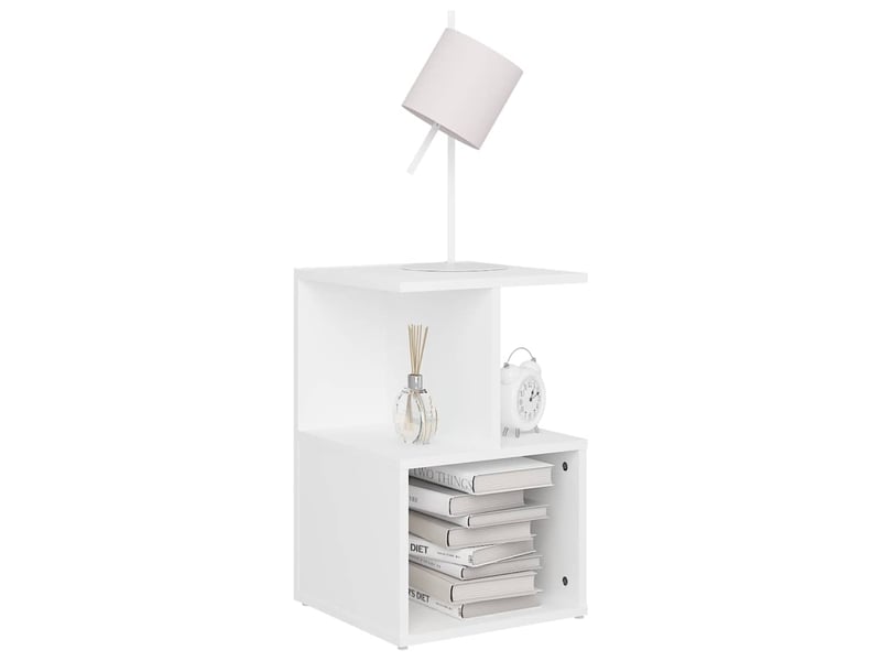  Lot de 2 tables de chevet - cabinet de chevet - table de nuit blanc 35x35x55 cm bois d'ingénierie  - Conforama D