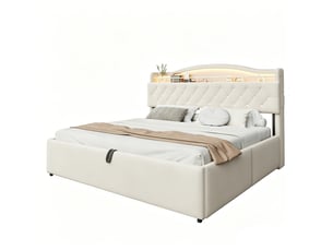 Lit coffre 180x200 cm    coloris beige