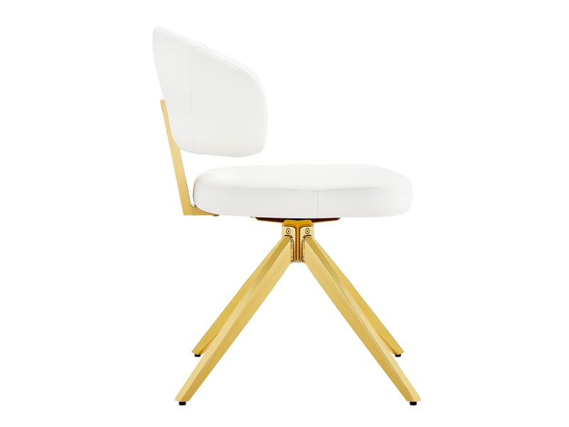  Lot de 2 chaises de salle à manger pivotantes à 360° en similicuir blanc W3658P423261 - Conforama B
