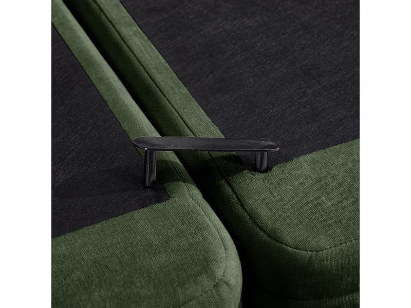 Canapé modulaire en u 4 places vert en chenille avec 2 ottomans, assise large et profonde pour salon - Conforama R
