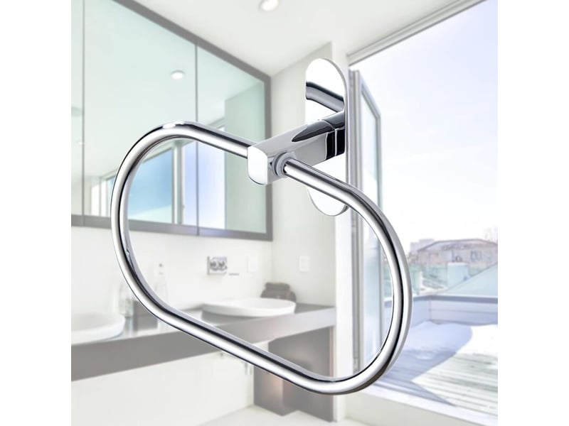  Anneau porte-serviettes en acier inoxydable porte-serviettes ovale fixé au mur, porte-serviettes de salle de bain porte-serviettes ovale  - Conforama A