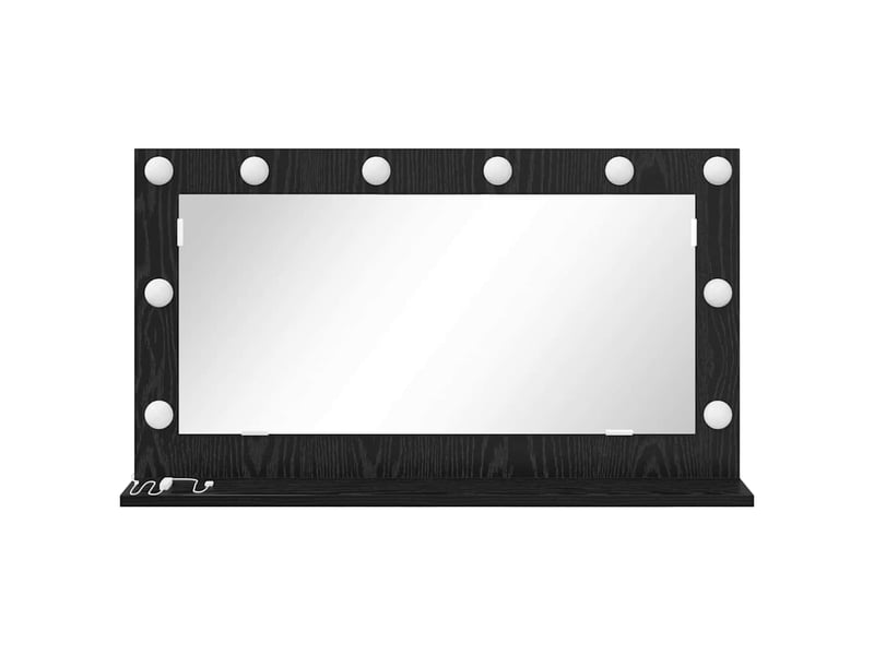  Miroir de vanité, miroir de coiffeuse chêne noir 80 x 45 x 18 cm rectangulaire cf62766  - Conforama D