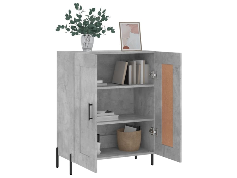  Buffet - bahut - meuble de rangement gris béton 69,5x34x90 cm bois d'ingénierie  - Conforama D