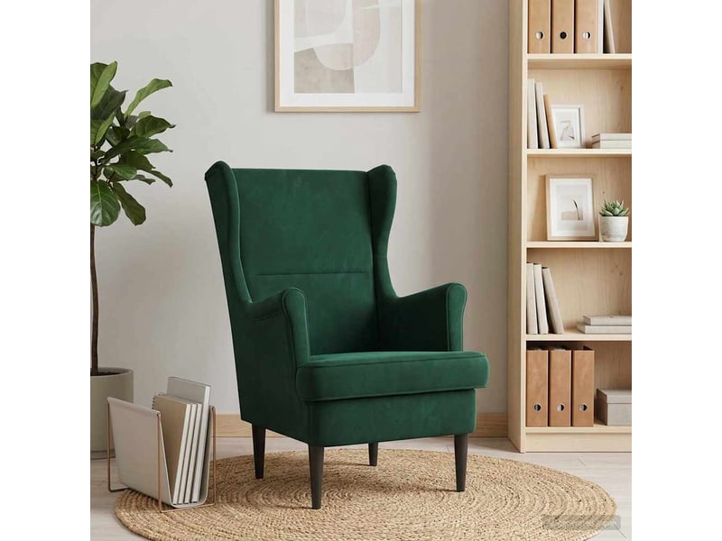  Vidaxl fauteuil vert foncé velours  - Conforama B