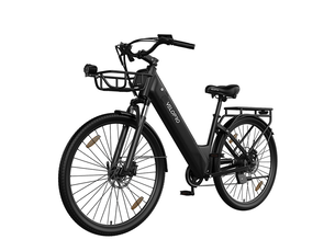 Velopro c1 pro vélo électrique 250w 36v 18ah 27.5*1.95 cadre ouvert adulte vélo de ville pour trajets quotidiens avec panier porte-bagons arrière écran lcd couleur capteur de vitesse frein à disque hydraulique 7 vitesses 25kmh