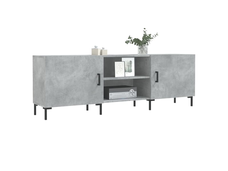  Meuble tv - banc tv - meuble de rangement gris béton 150x30x50 cm bois d'ingénierie  - Conforama C