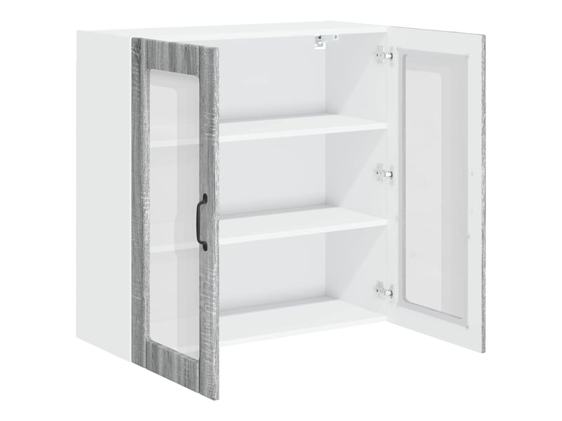 Meuble mural de cuisine, cabinet en verre mural sonoma gris 80x31x80cm - Conforama E