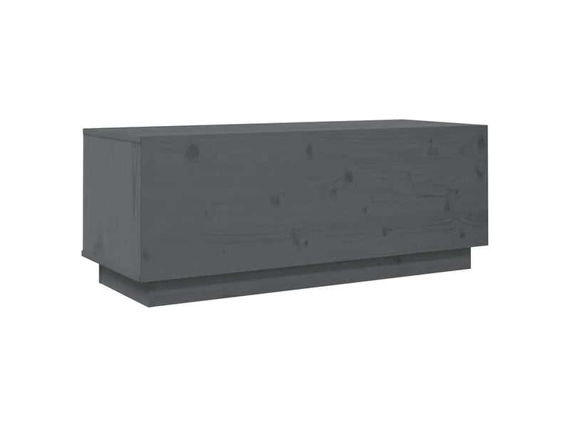  Meuble tv - banc tv - meuble de rangement gris 90x35x35 cm bois de pin massif  - Conforama E
