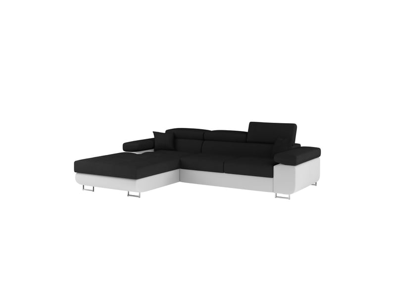  Canapé d'angle convertible amanda noir et blanc en tissu chiné  - Conforama E