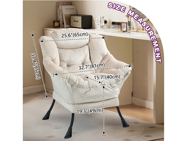  Fauteuil relax kaki en métal avec poche latérale et soutien de nuque, pour salon, chambre ou balcon, confort  - Conforama C