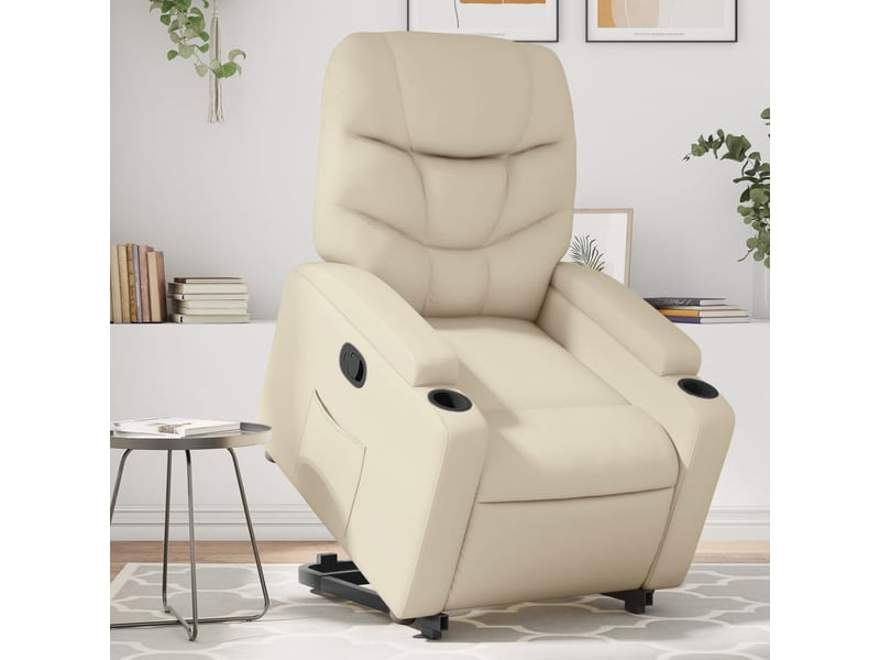 Fauteuil inclinable salon, fauteuil relax crème similicuir shl36823 - Conforama B