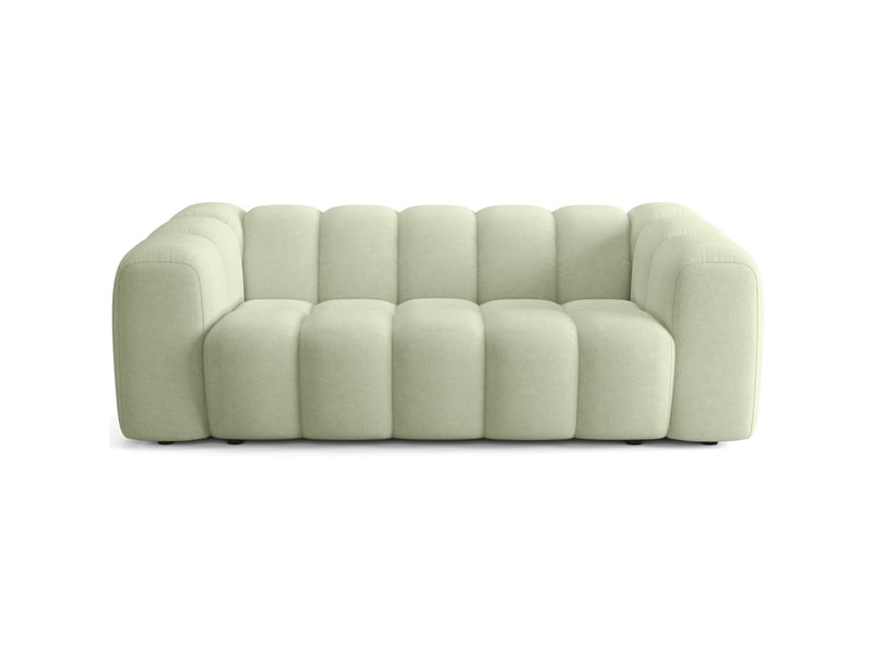  Canapé capitonné convertible 3 places en tissu chenille vert sauge - ouverture express - belleville Belleville - Conforama A