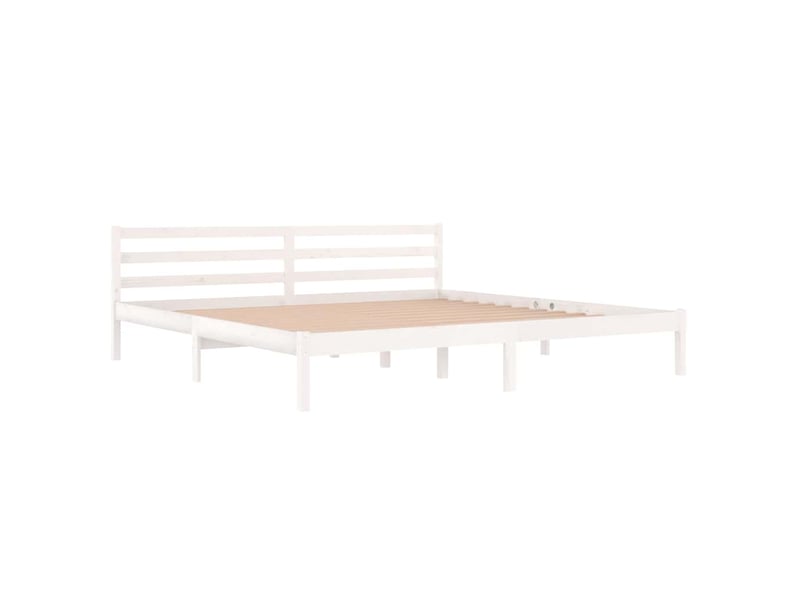  Lit double- lit adulte -  cadre de lit sans matelas bois massif de pin 200x200 cm blanc  - Conforama B