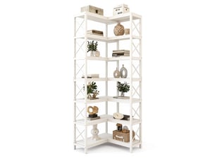 Bibliotheque coloris  blanc 7 étagère(s) <strong>DESMIU</strong> <strong></strong> - 61 cm x 200 cm