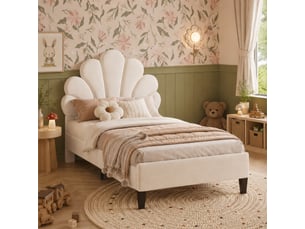 Lit simple 90x200 cm YELENARO coloris beige