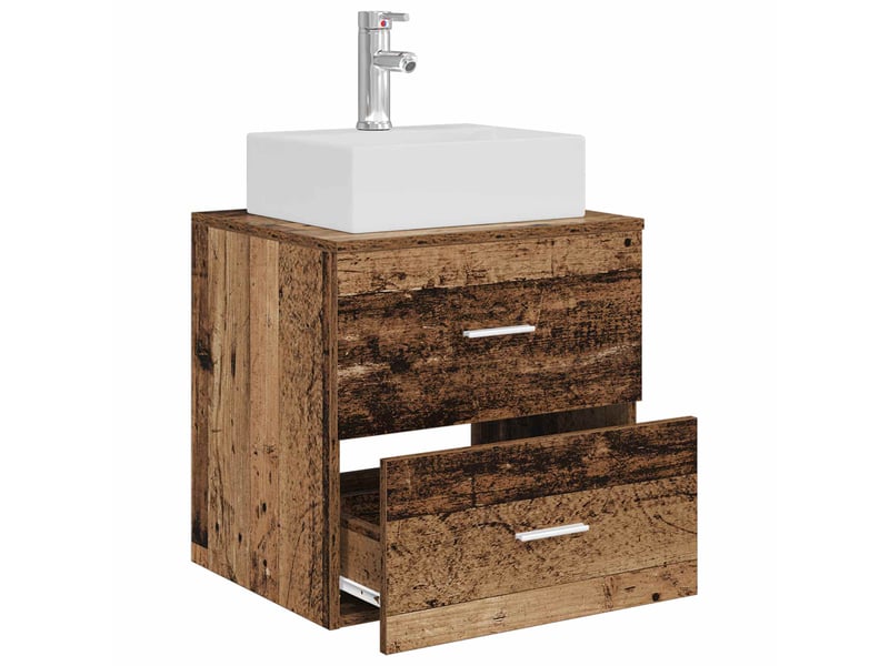  Vanité de lavabo mural, meuble de rangement bois ancien 49.5x41x62.5 cm shl4333  - Conforama C