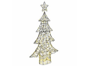Sapin de noël - arbre de noël 160 led blanc chaud 150 cm rotin