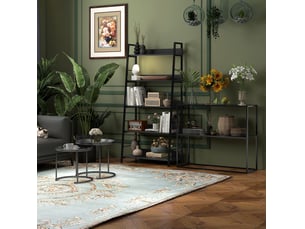 Table console d'entrée 90x30x75 cm – noir – 2 étagères ouvertes et dispositif anti-basculement en acier