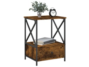 Table de chevet - cabinet de chevet - table de nuit chêne fumé 50x41x65 cm bois d'ingénierie