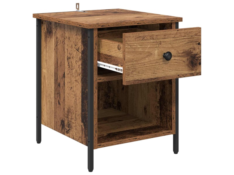 Table de chevet - cabinet de chevet - table de nuit bois ancien 40 x 42 x 50 cm bois d'ingénierie - Conforama D